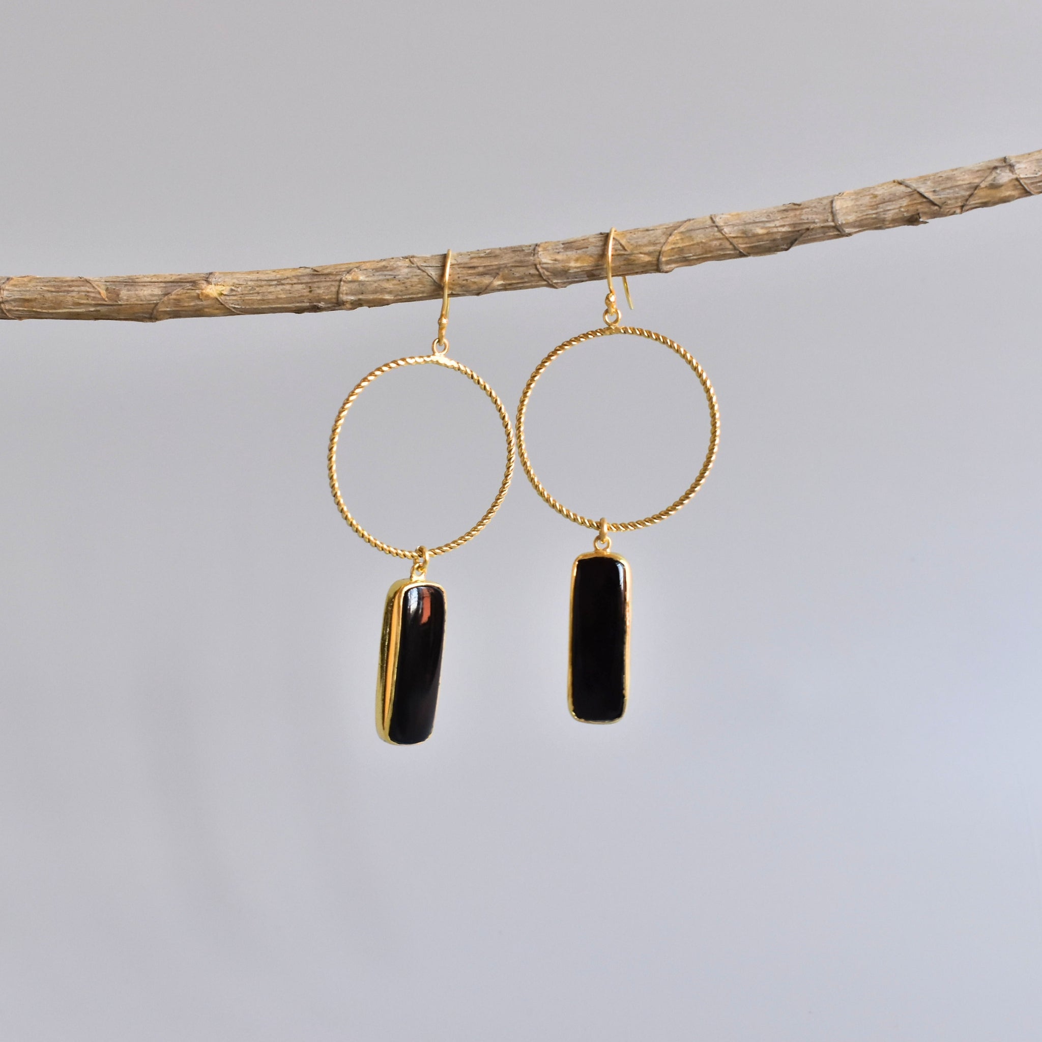 Artisan Bar - Black Onyx Earrings