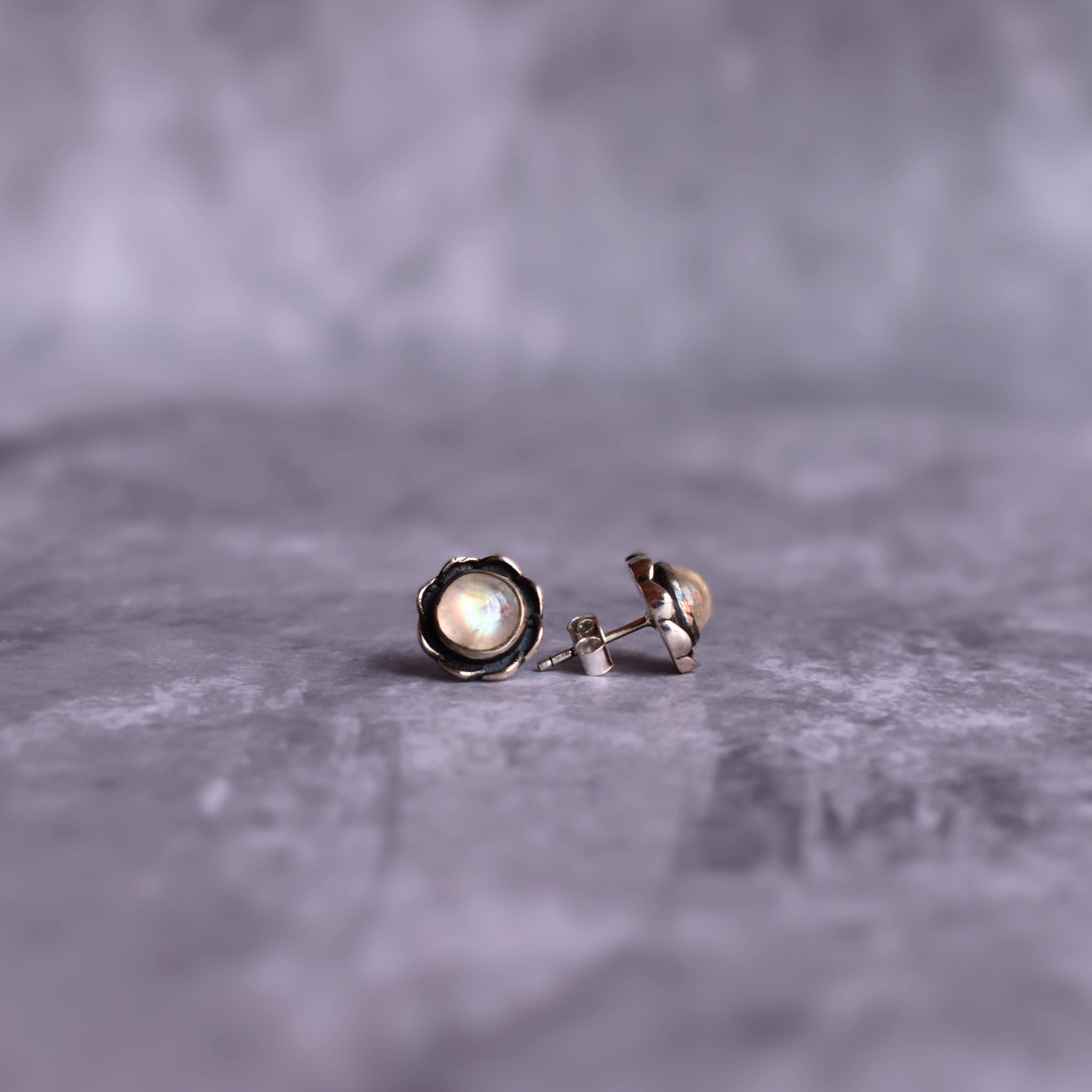 Solar Ray - Moonstone Studs