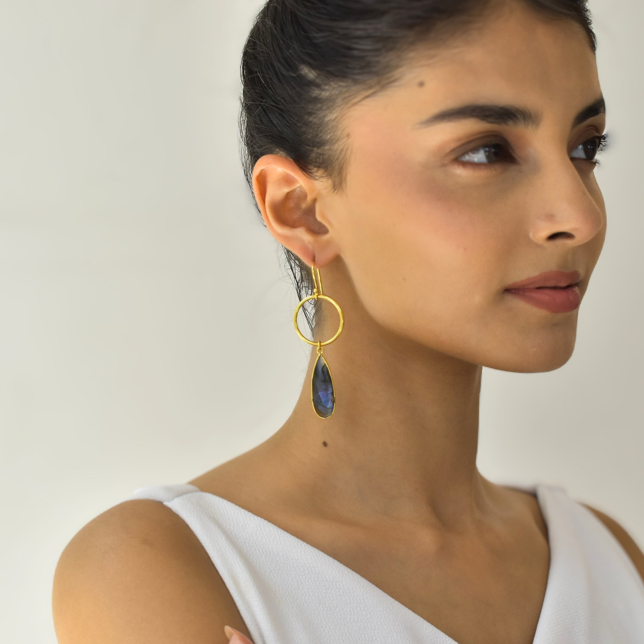 Echo Loops - Labradorite Earrings