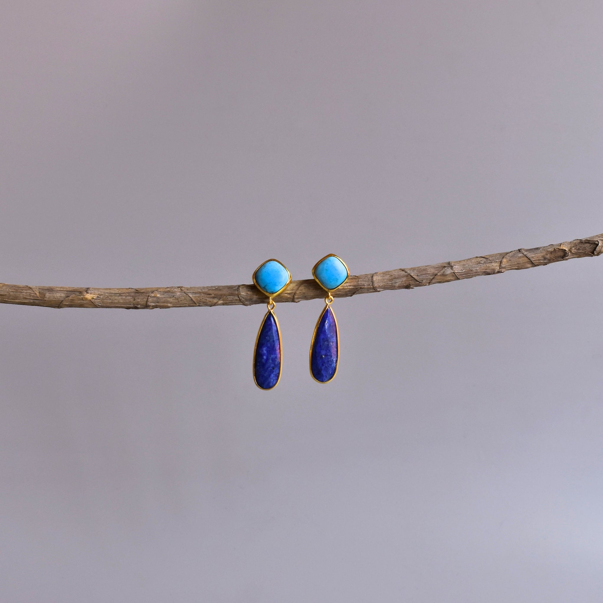 Duo - Turquoise & Lapis Earrings