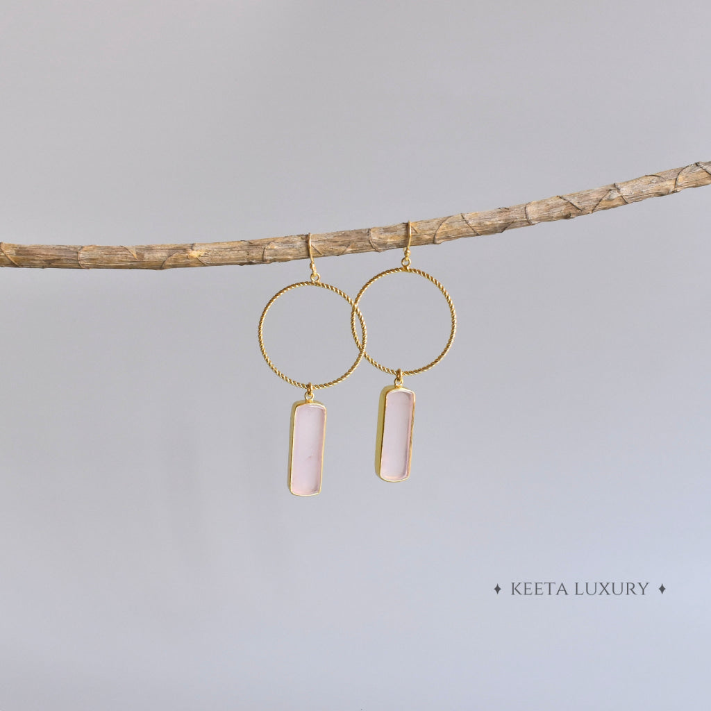 Artisan Bar - Rose Quartz Earrings Earrings