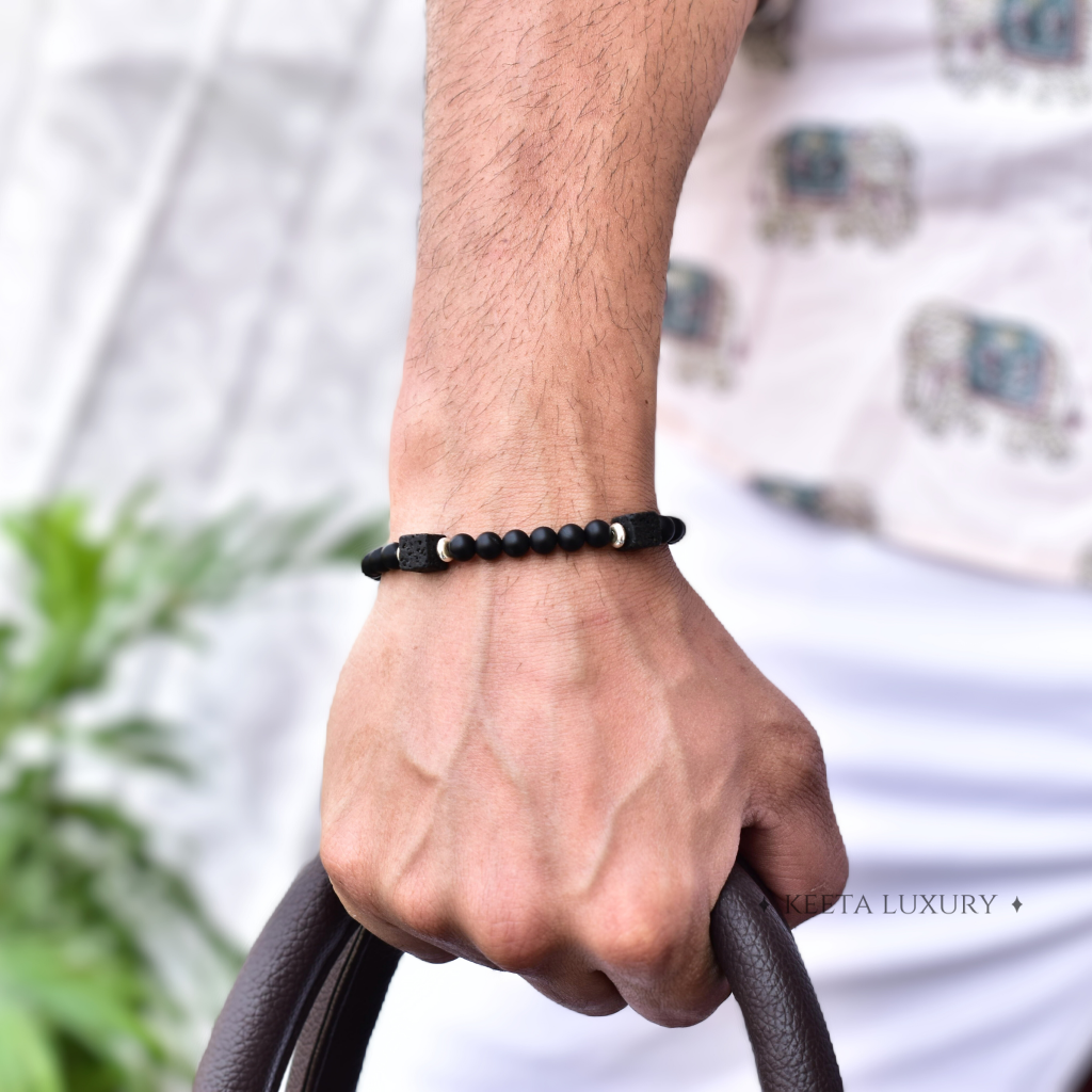 Black Rule - Onyx And Lava Bead Bracelet -