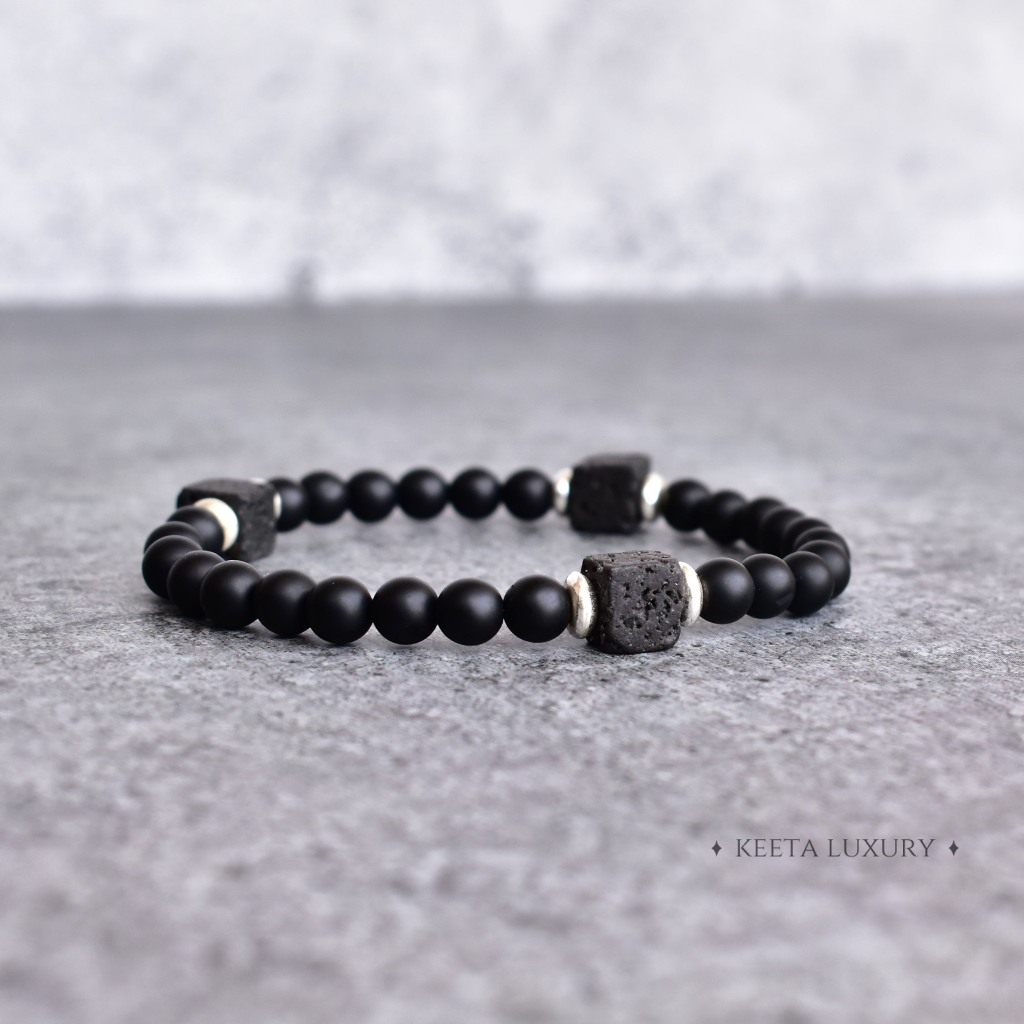 Black Rule - Onyx And Lava Bead Bracelet -