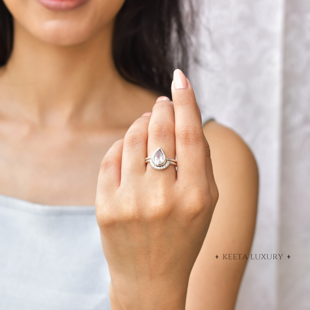 Blossom - Rose Quartz Ring set -