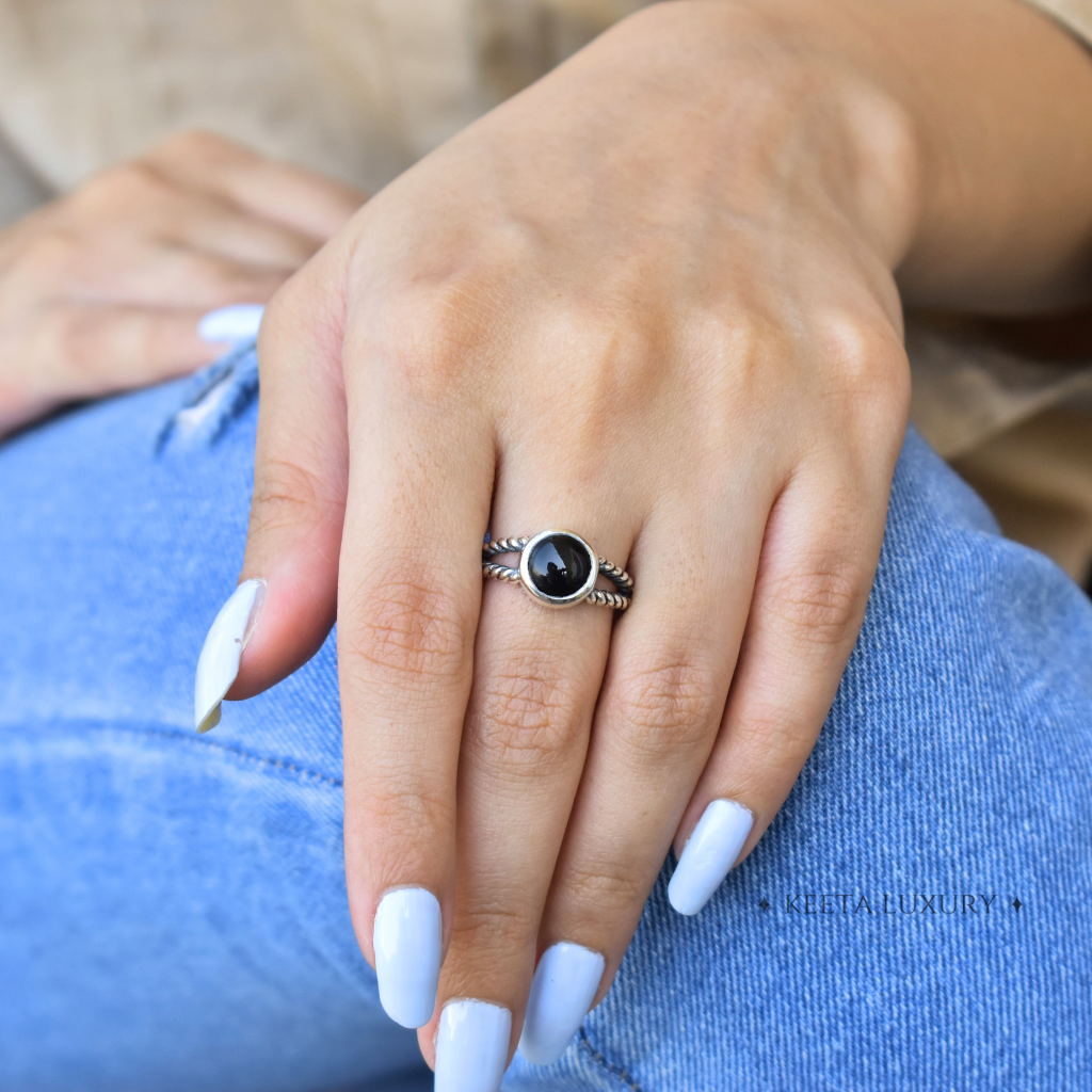 Bohemian Dance - Black Onyx Ring -
