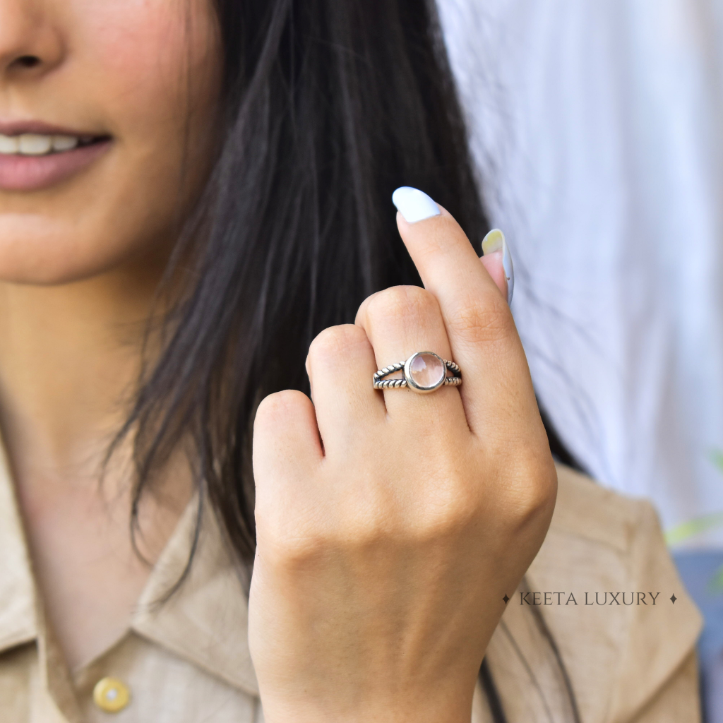 Bohemian Dance - Rose Quartz Ring -