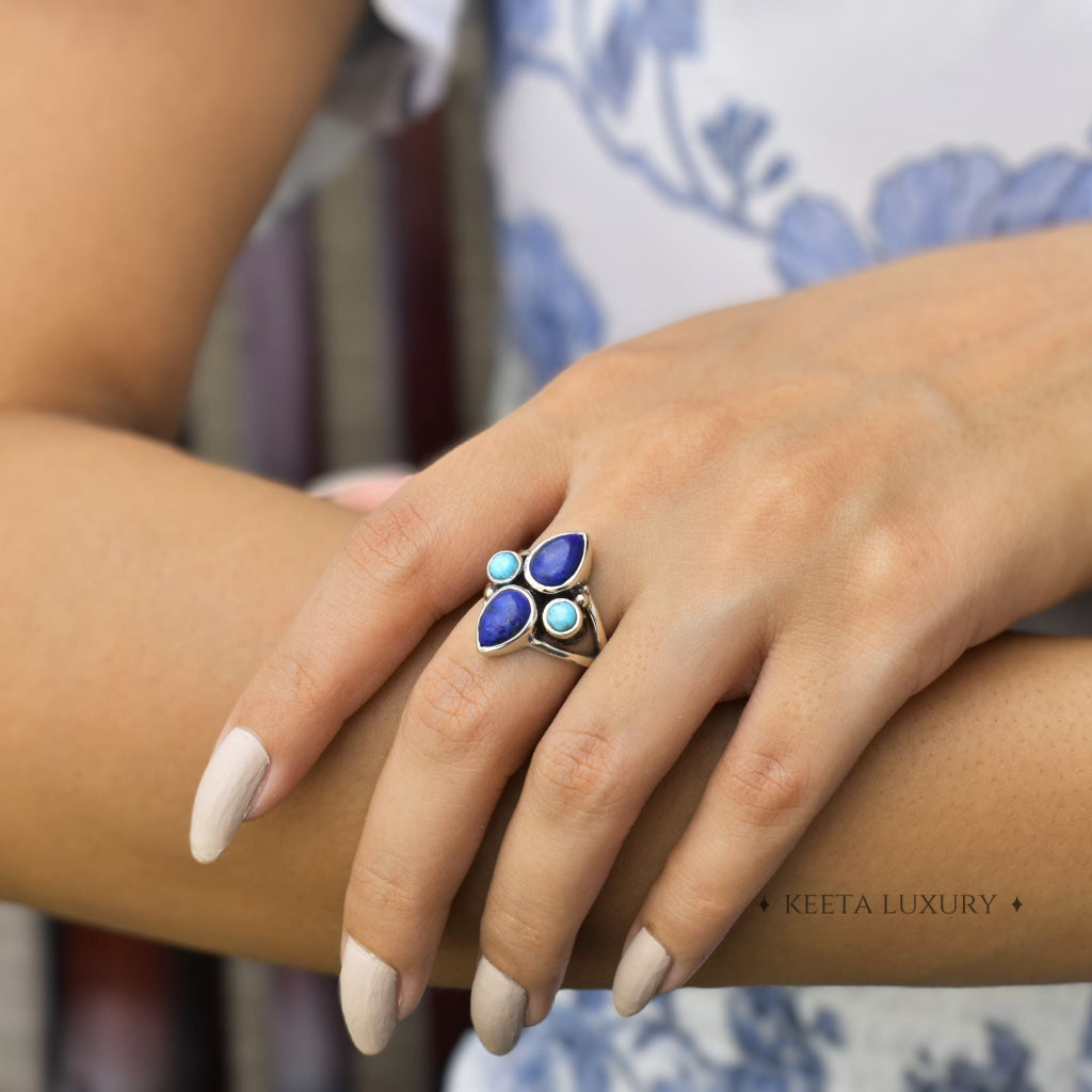 Boho Blend - Lapis & Turquoise Ring -