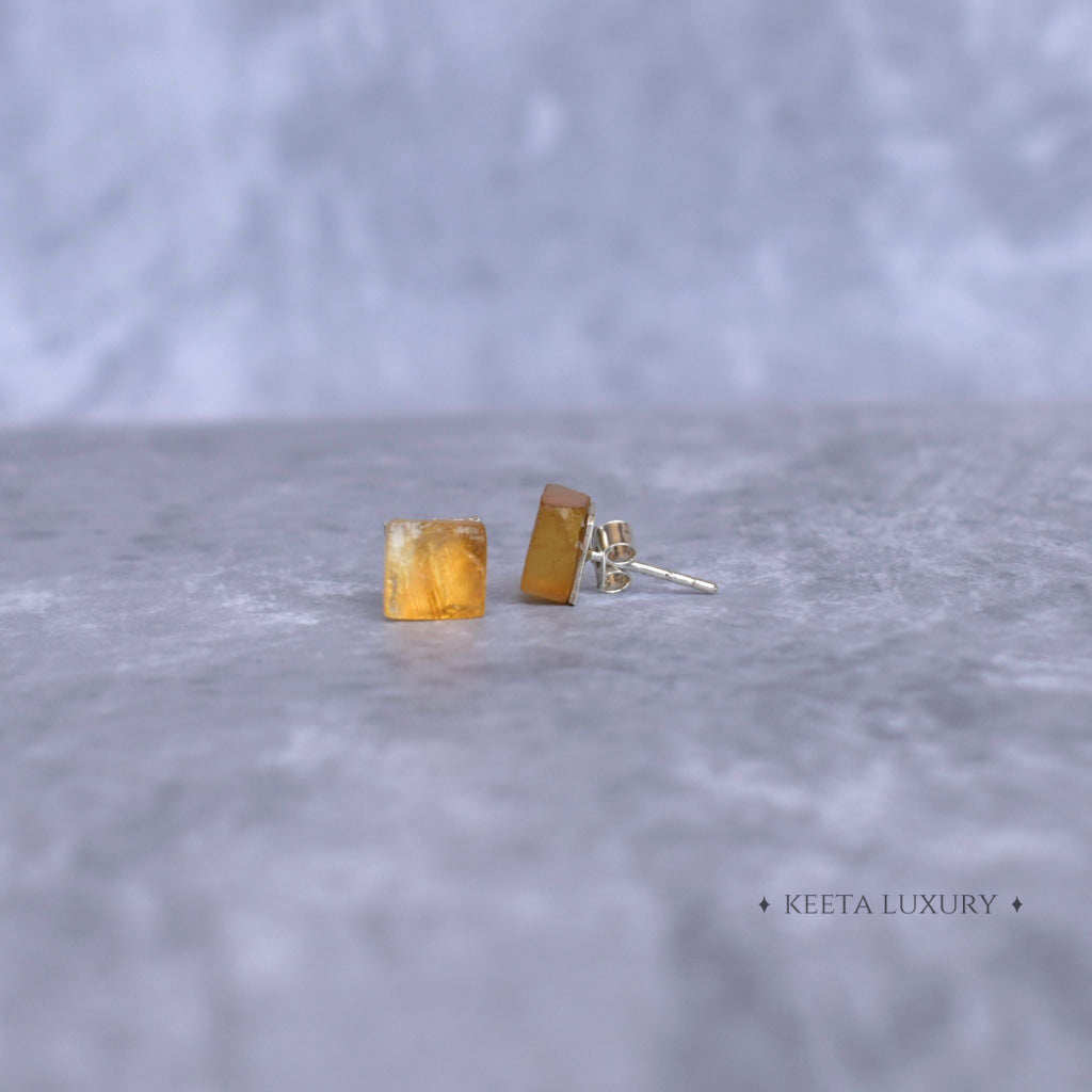 Boho Bloom - Citrine Studs Earrings