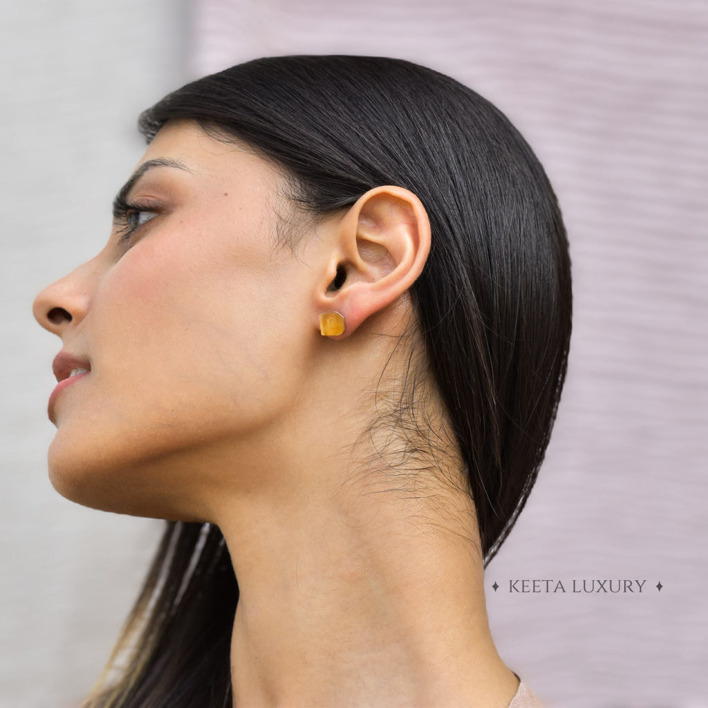 Boho Bloom - Citrine Studs Earrings