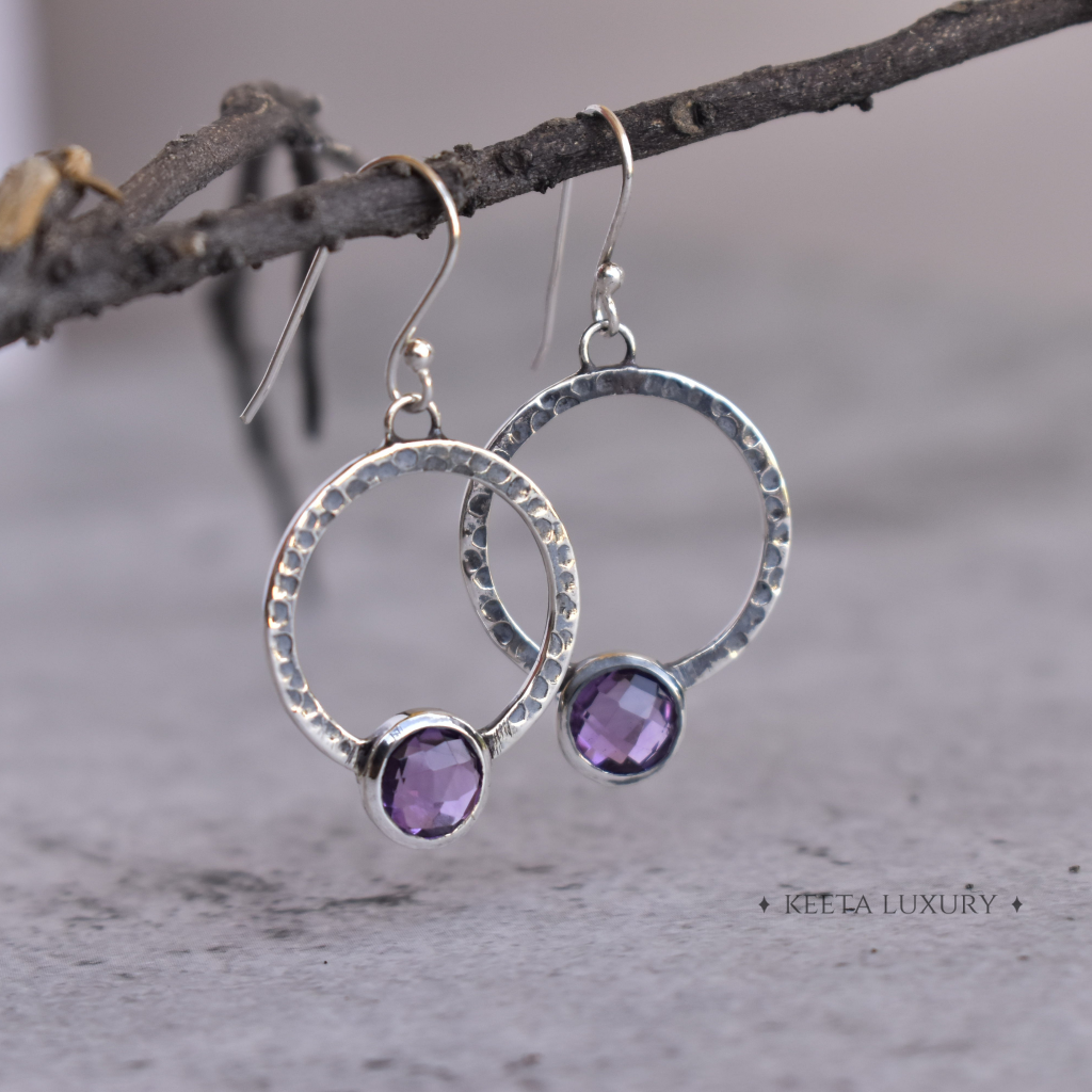 Boho Chic Flair - Amethyst Earrings -