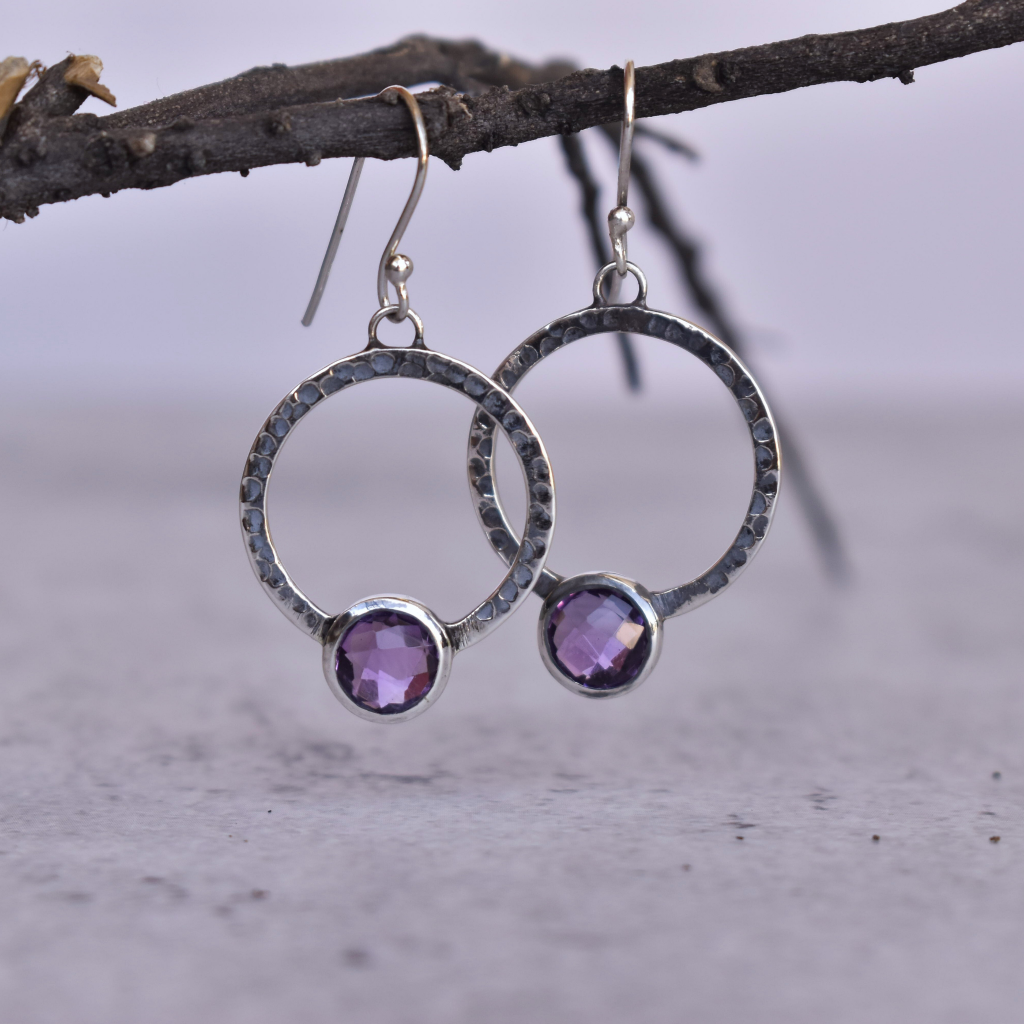 Boho Chic Flair - Amethyst Earrings -