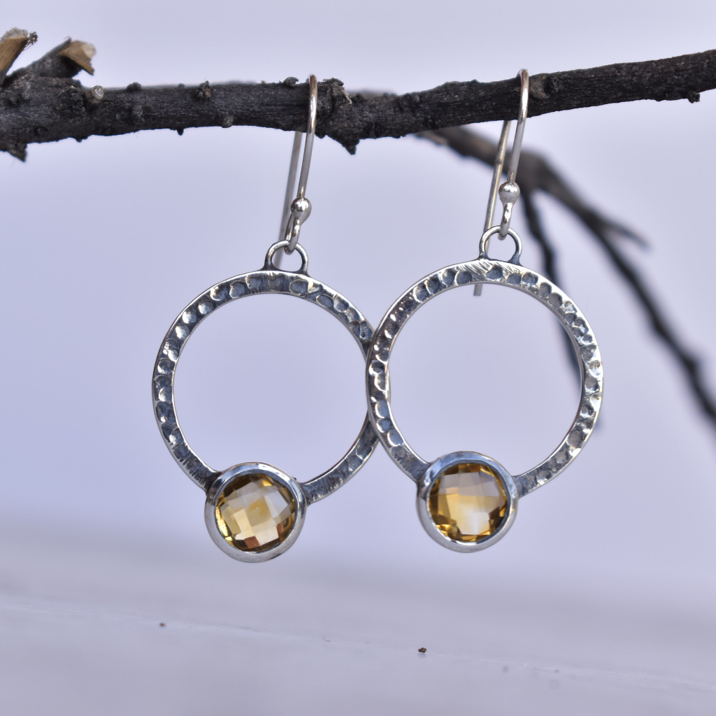 Boho Chic Flair - Citrine Earrings -