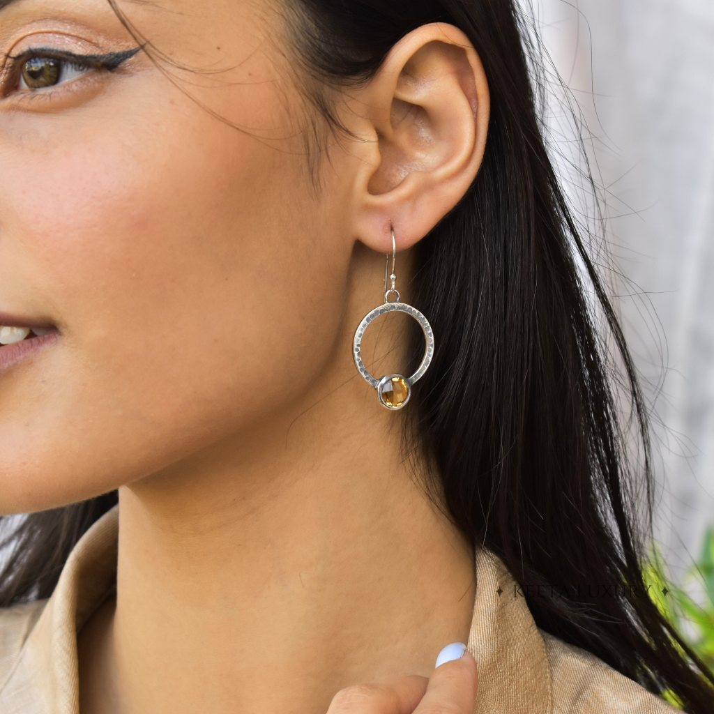 Boho Chic Flair - Citrine Earrings -