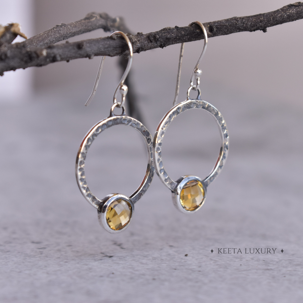 Boho Chic Flair - Citrine Earrings -