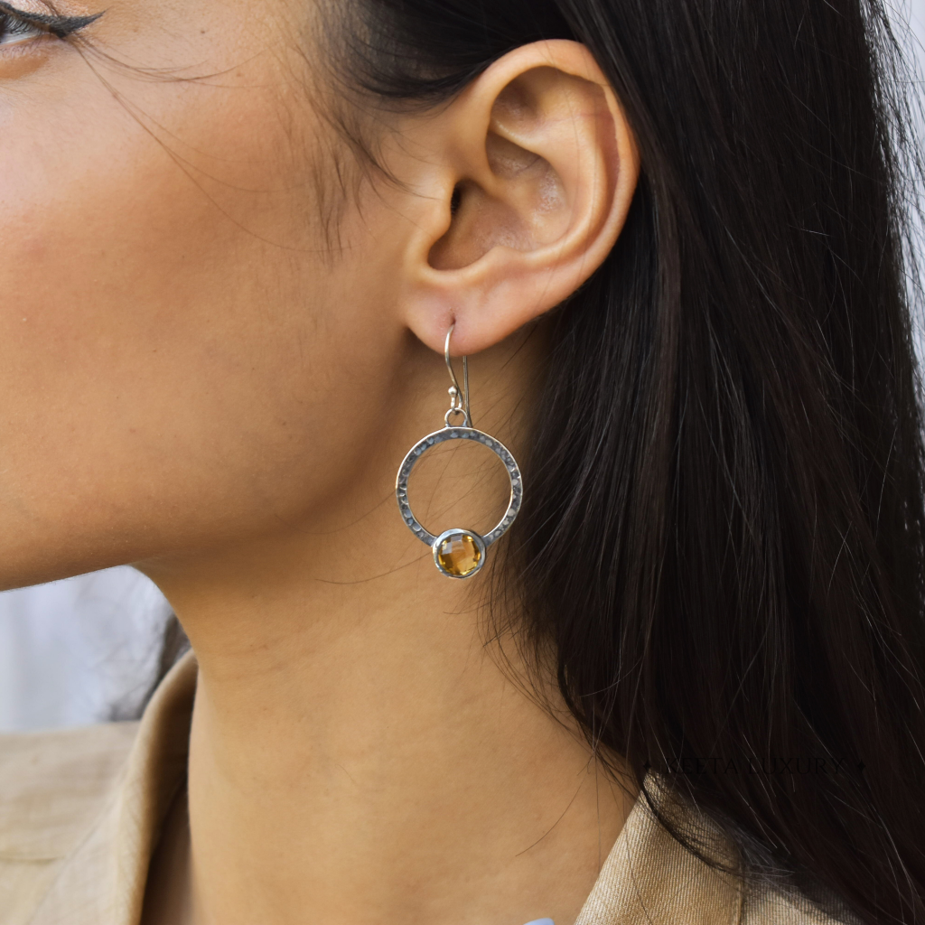 Boho Chic Flair - Citrine Earrings -