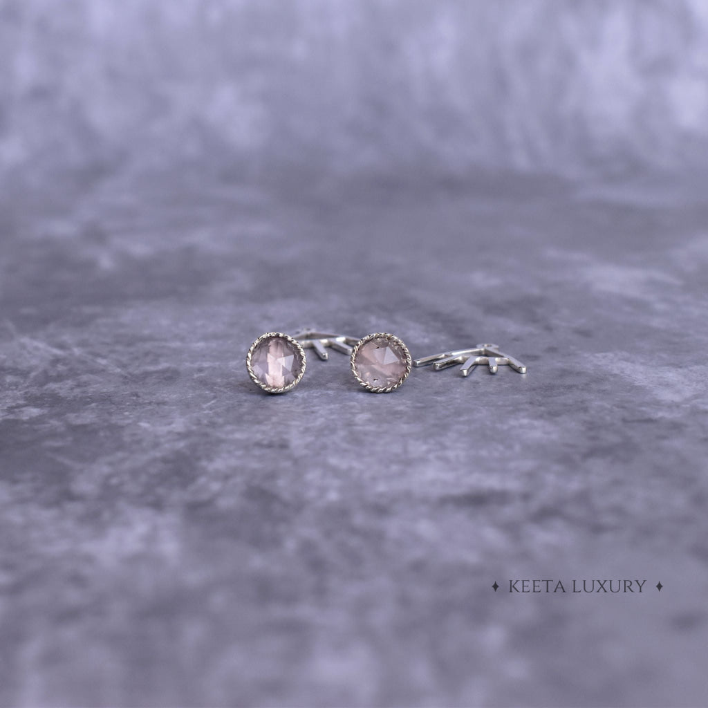 Boho Elegance - Rose Quartz Studs -
