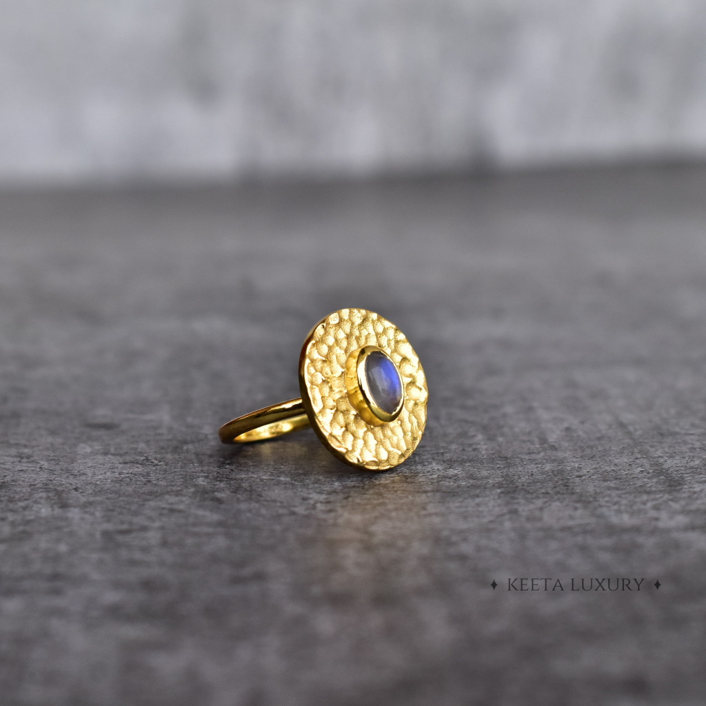 Captivating Hammered - Moonstone Ring -