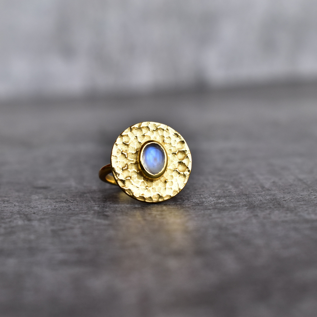 Captivating Hammered - Moonstone Ring -