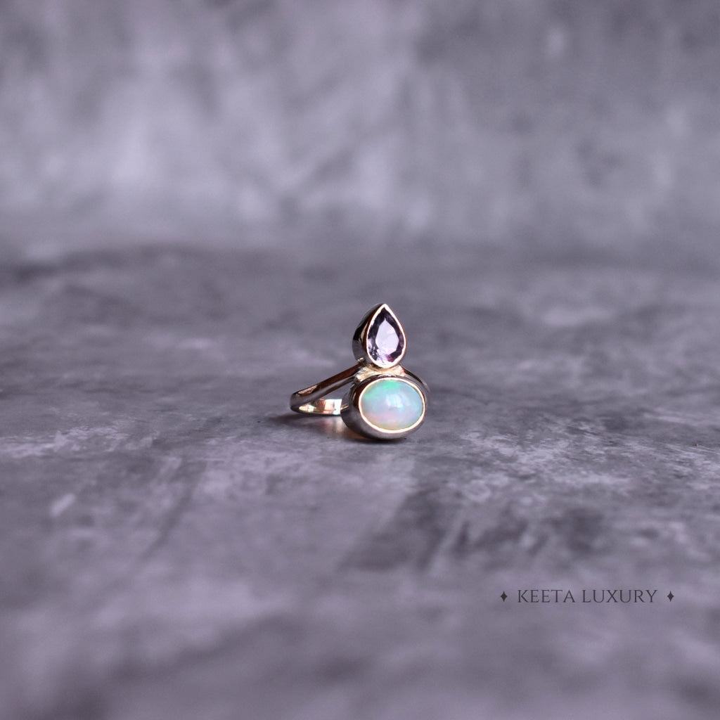 Celeste Crown - Opal & Amethyst Ring Rings