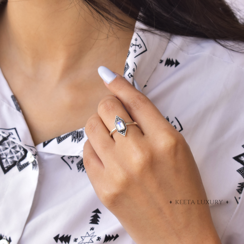 Celestial Sparkle - Moonstone Ring -