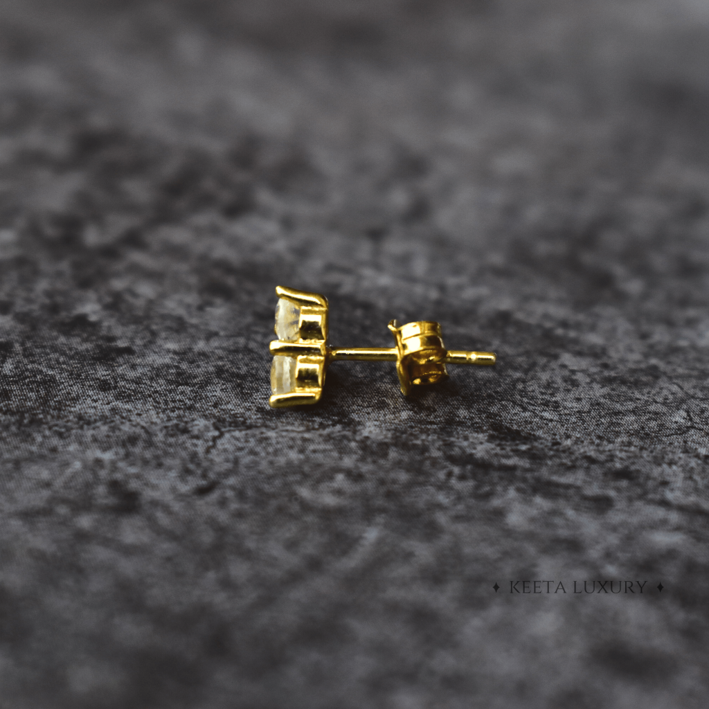 Celestial Triangle - Moonstone Studs -