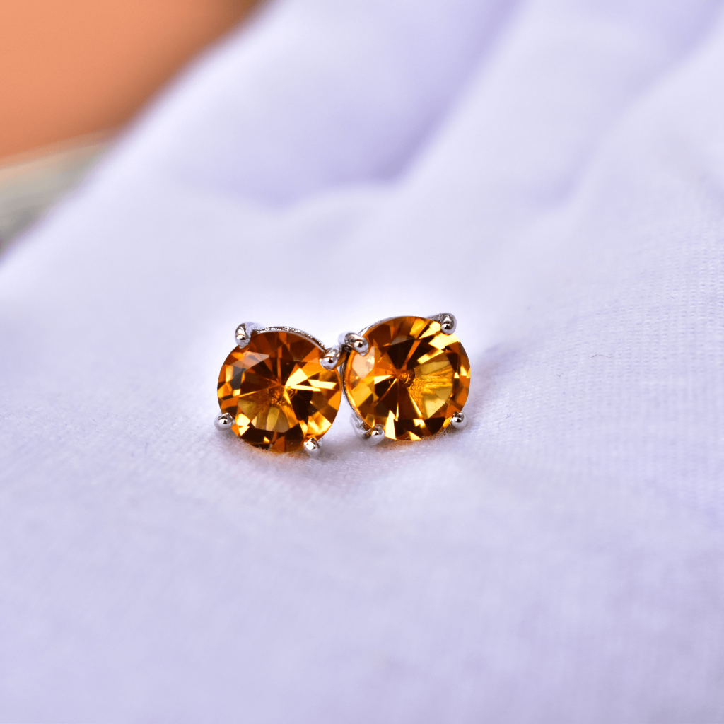 Classic - Citrine Studs Earrings -