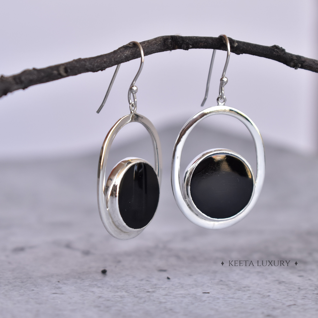 Coin Treasury - Onyx Earrings -
