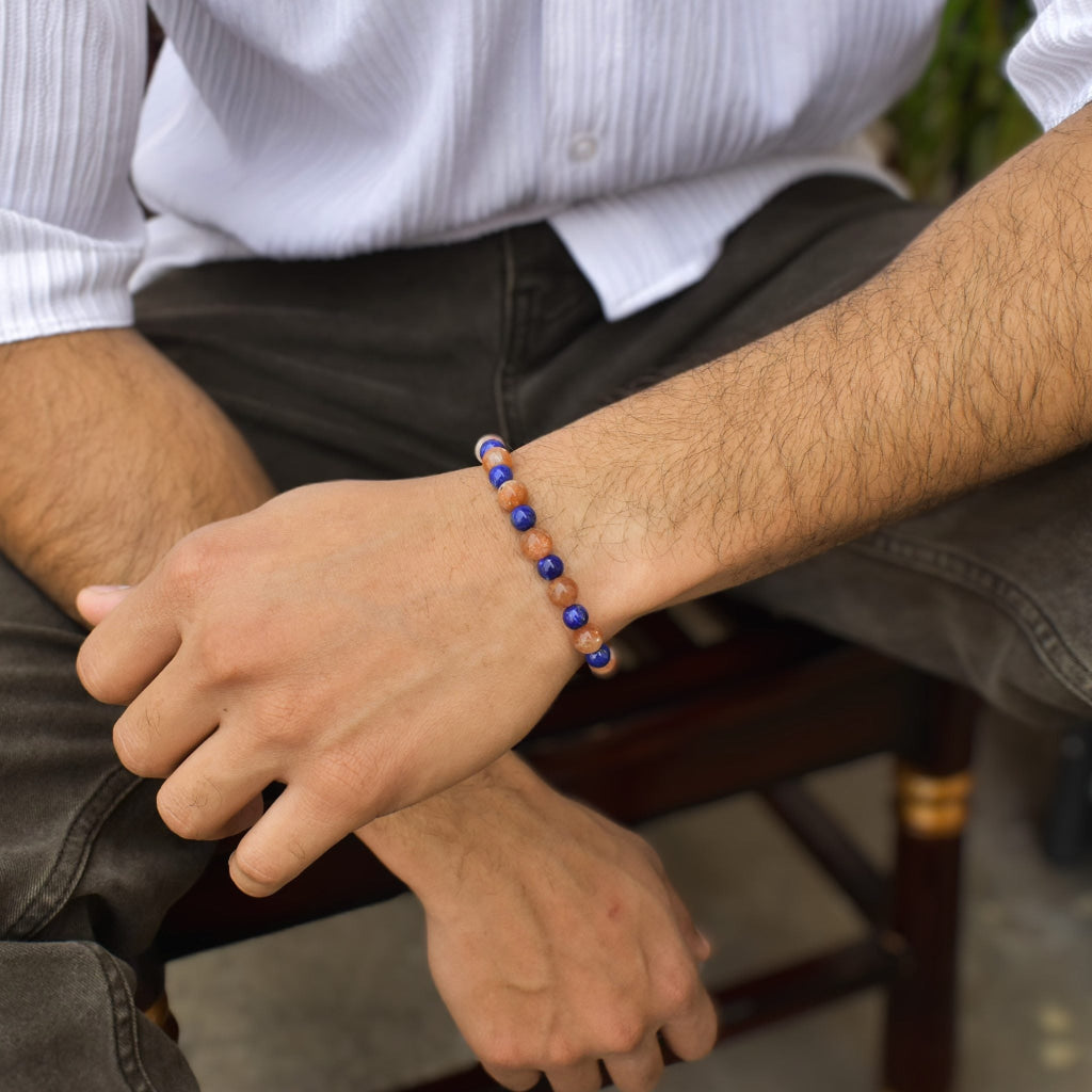 Creativity - Sunstone & Lapis Lazuli Bracelet -