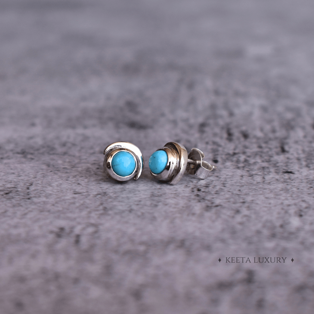 Crescent Glow - Turquoise Studs -