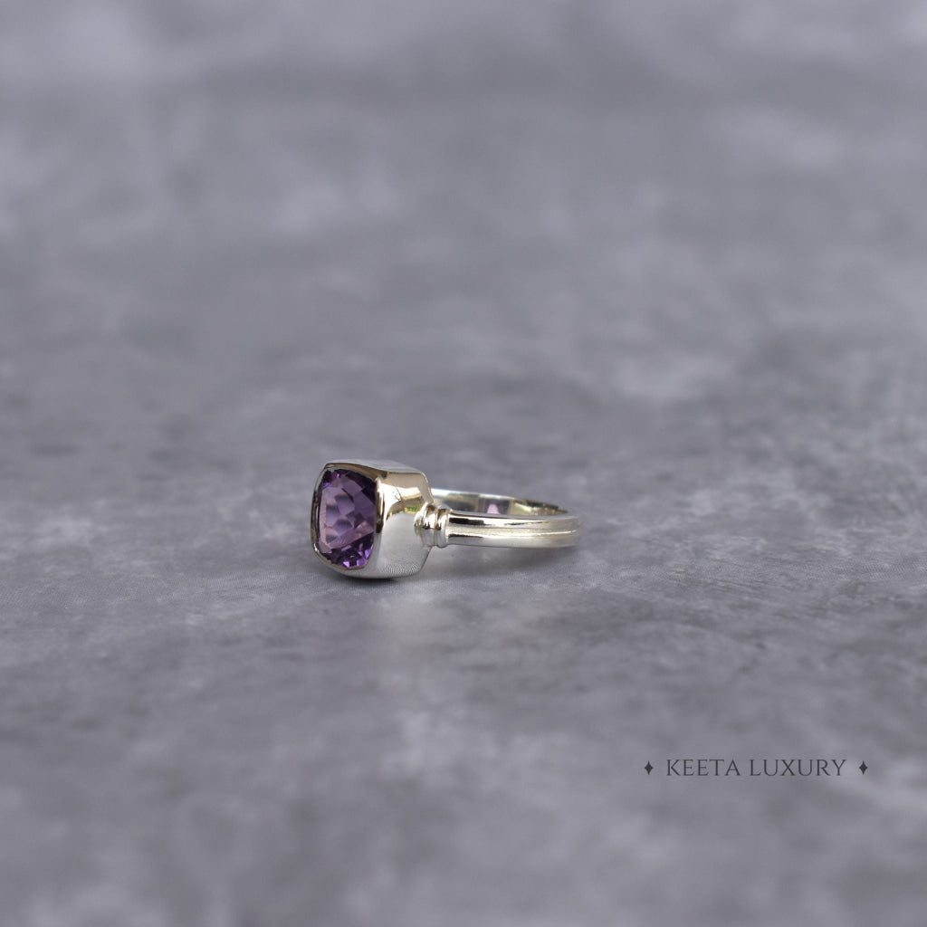 Cushion Charm - Amethyst Ring -