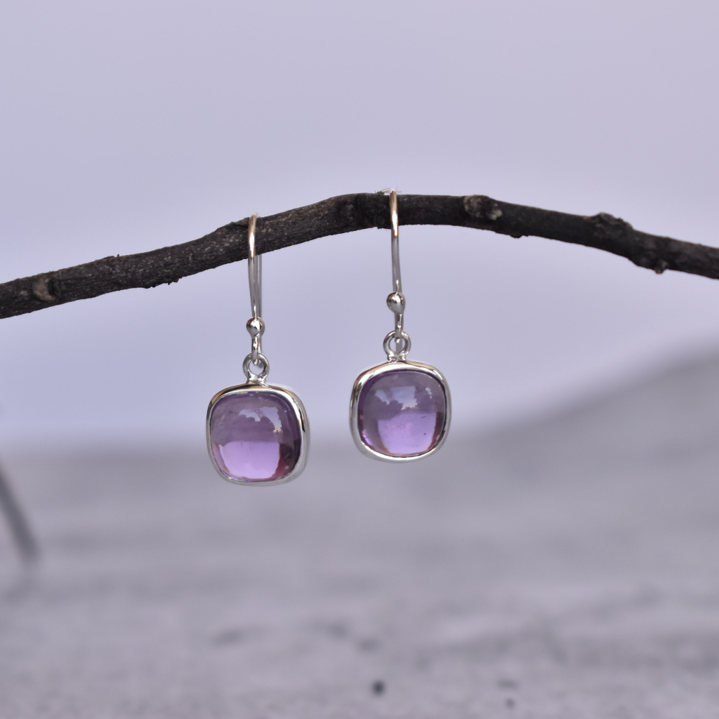 Cushion Conquer - Amethyst Earrings -