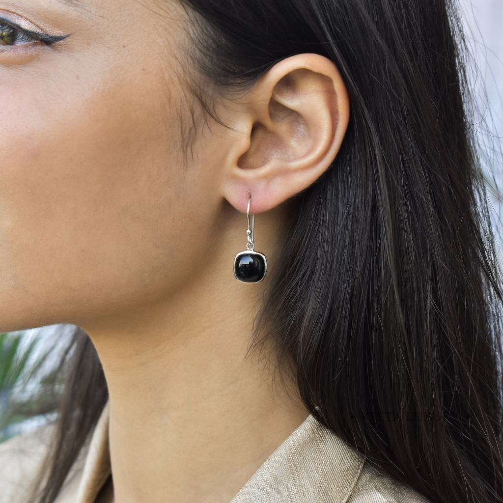 Cushion Conquer - Black Onyx Earrings -