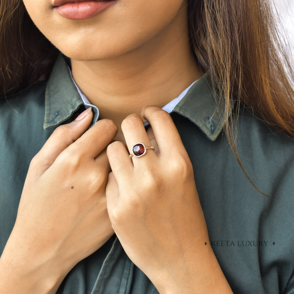 Cushion Conquer - Garnet Ring -