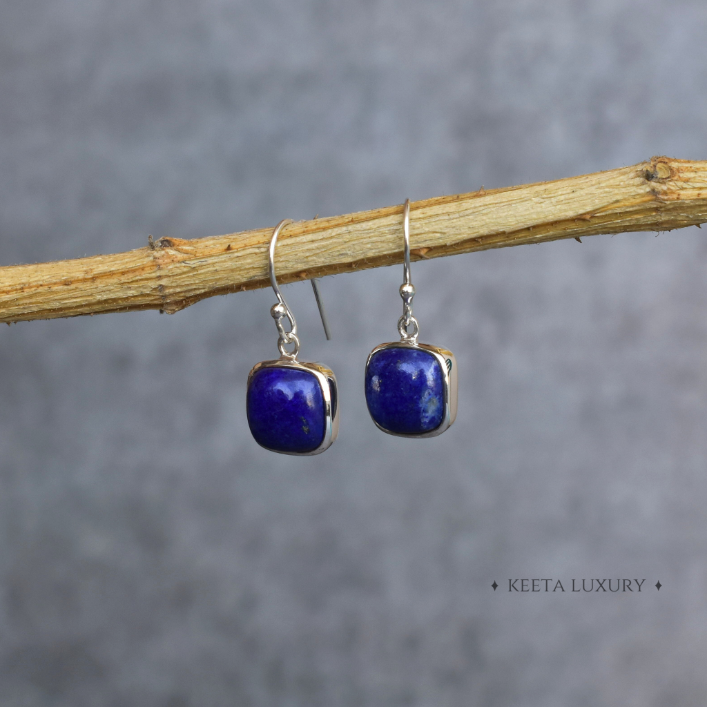 Cushion Conquer - Lapis Earrings -