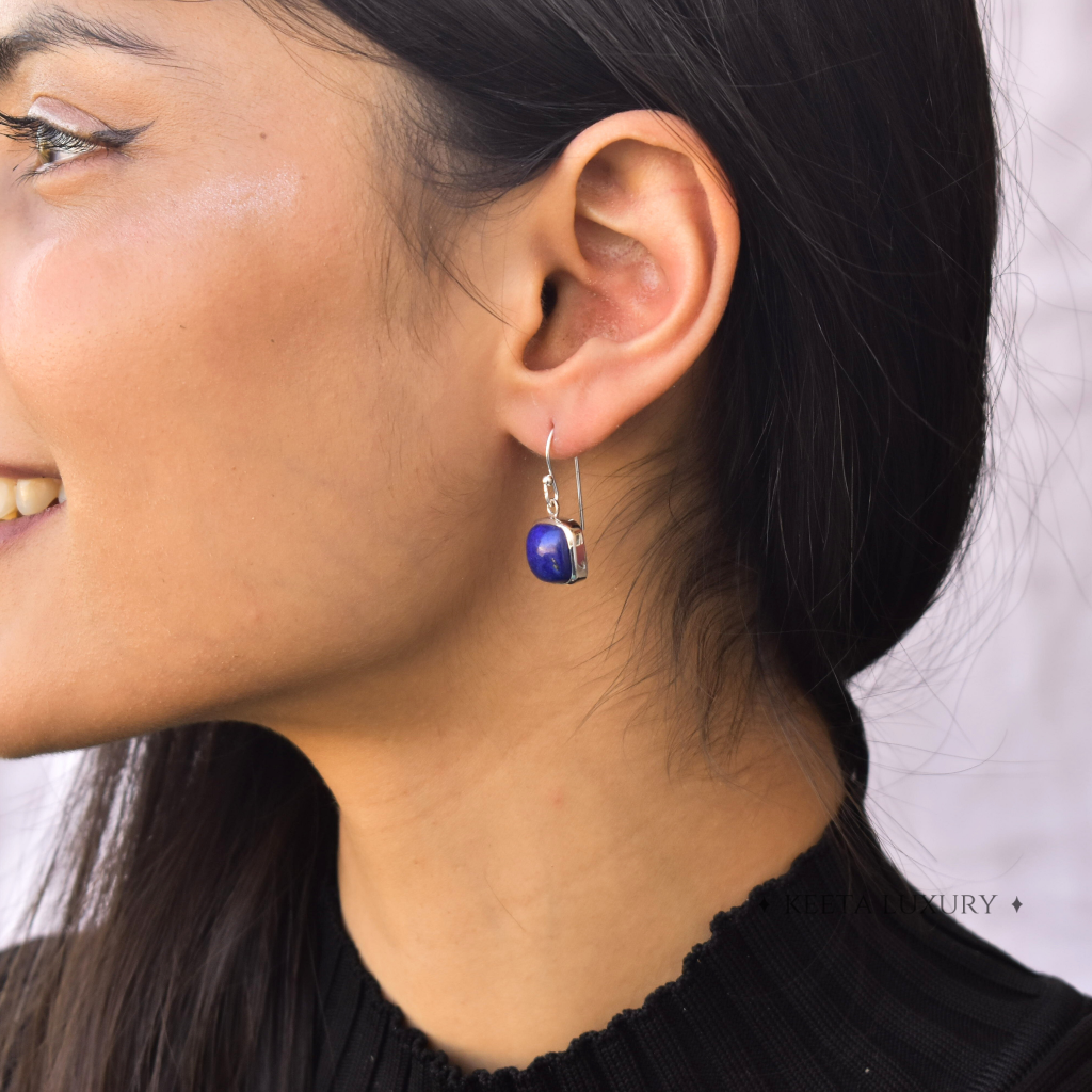 Cushion Conquer - Lapis Earrings -