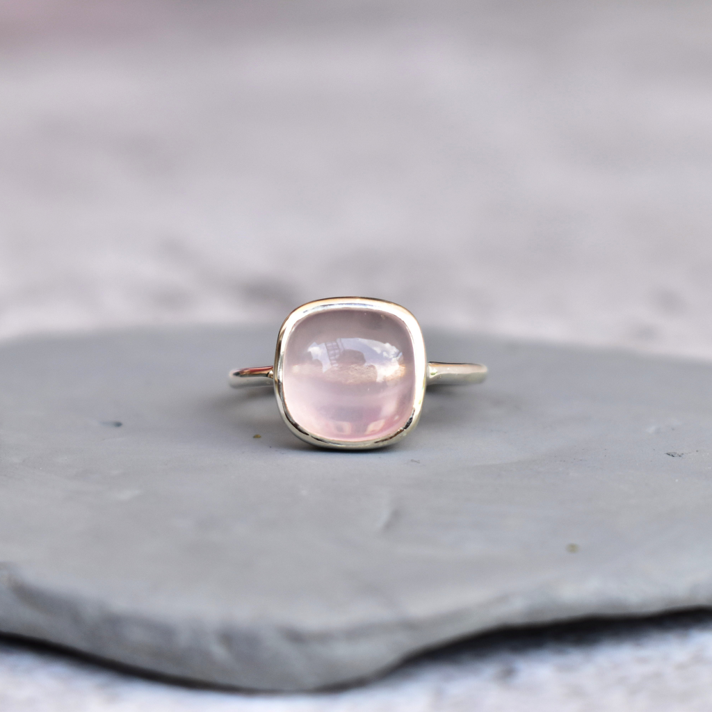 Cushion Conquer - Rose Quartz Ring -