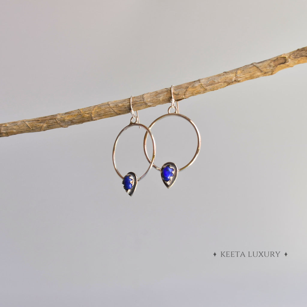 Dewdrop Orb - Lapis lazuli Earrings Earrings