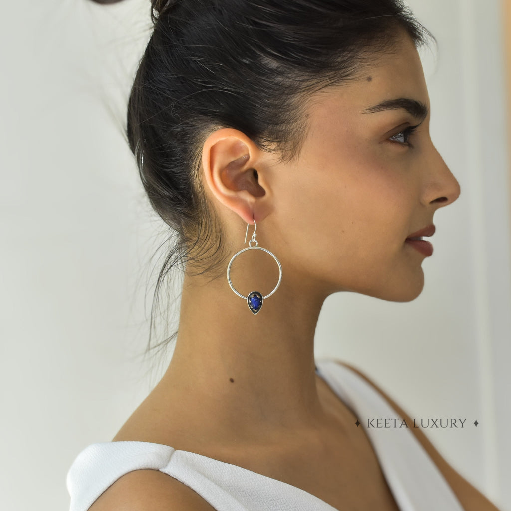 Dewdrop Orb - Lapis lazuli Earrings Earrings