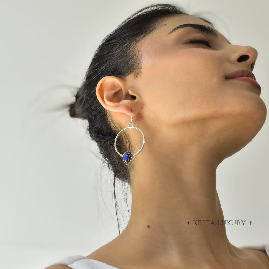 Dewdrop Orb - Lapis lazuli Earrings Earrings