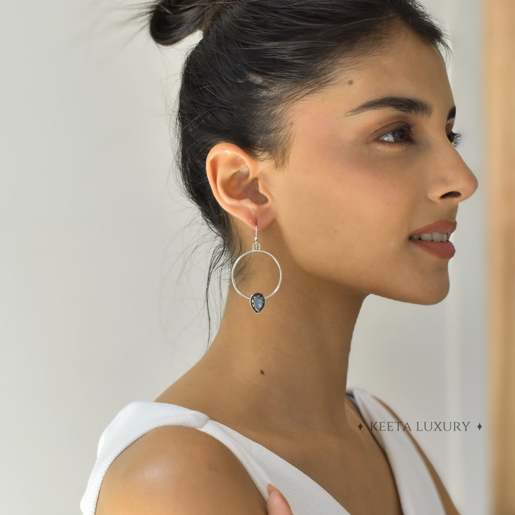 Dewdrop Orb - Moonstone Earrings Earrings