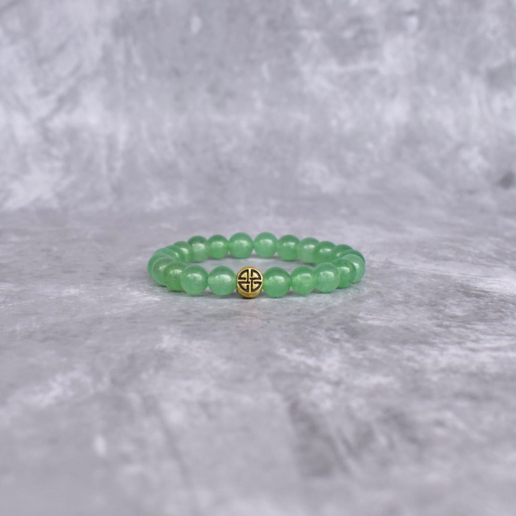 Dual Elemental - Green Aventurine & Lava Beads Bracelet For Men / Only Bracelets