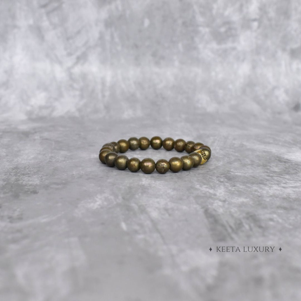 Dual Elemental - Pyrite & Lava Bead Bracelet Bracelets