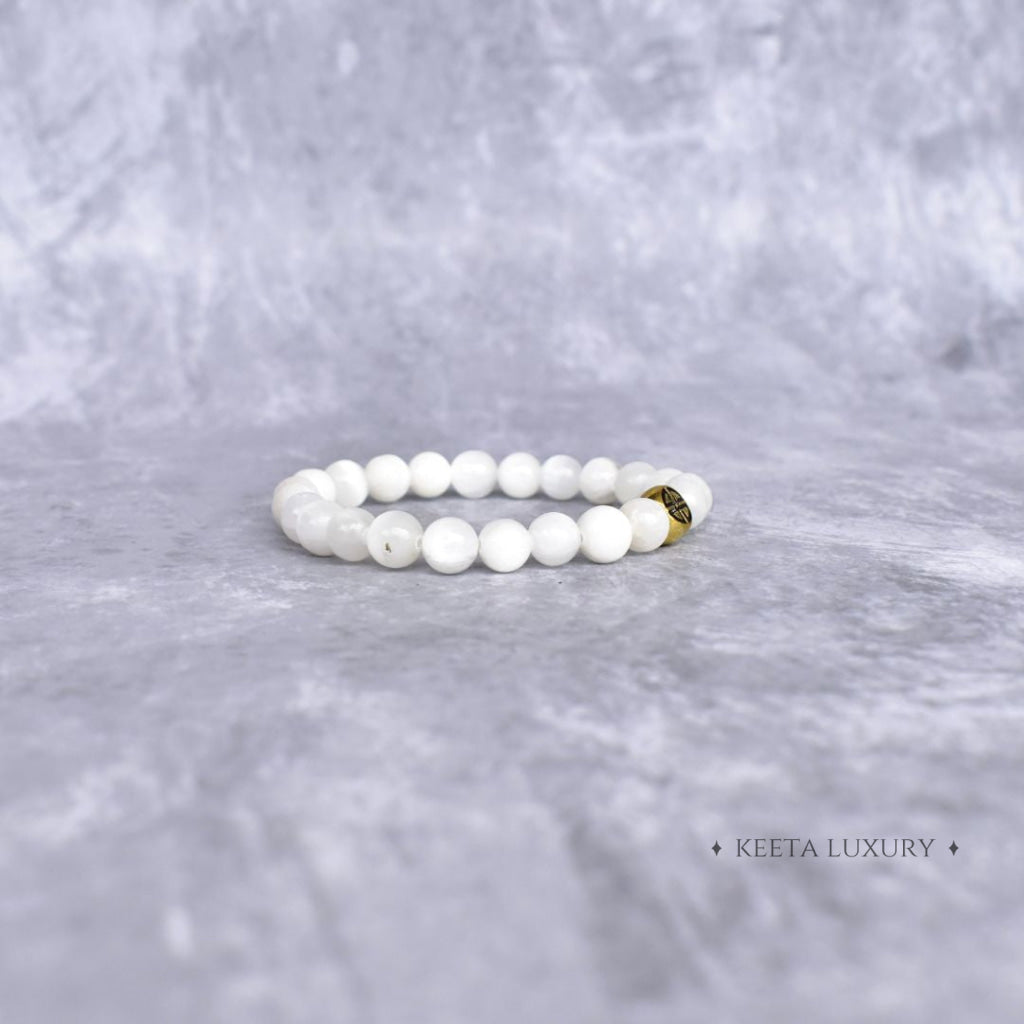 Dual Elemental - Selenite & Lava Bead Bracelet Bracelets