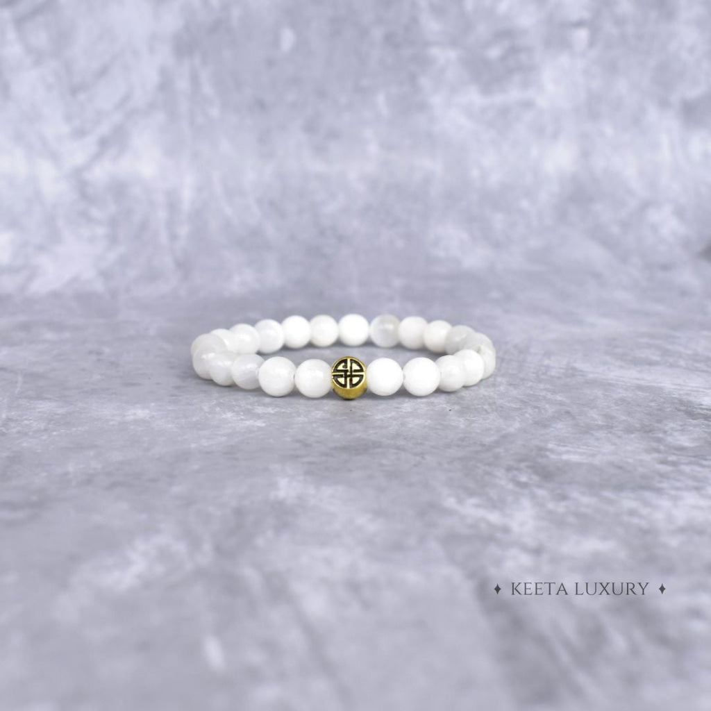 Dual Elemental - Selenite & Lava Bead Bracelet For Men / Only Bracelets