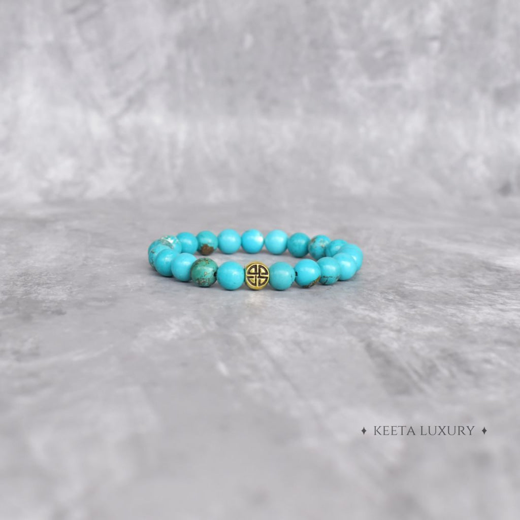 Dual Elemental - Turquoise & Lava Bead Bracelets For Men / Only Bracelets