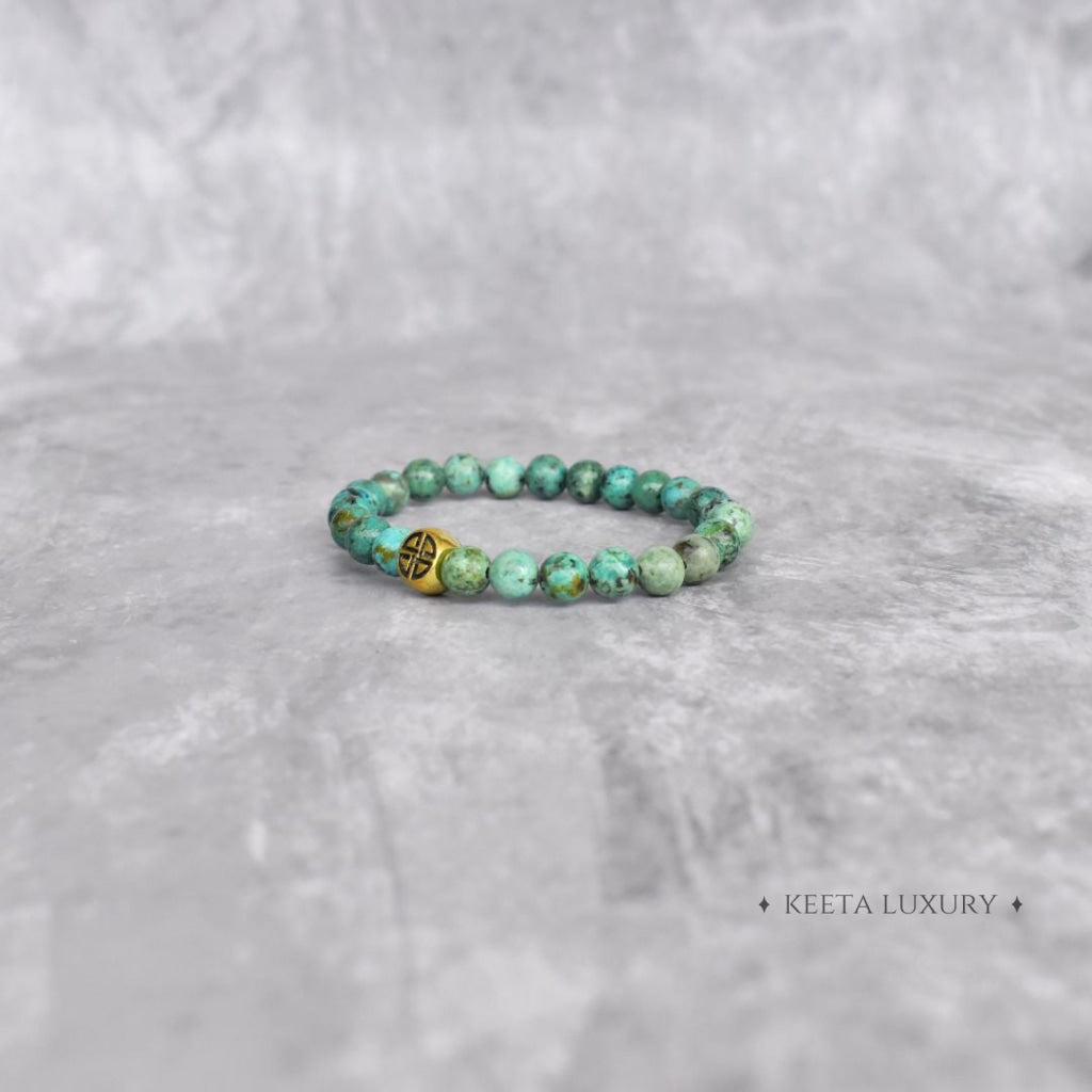 Dual Elemental - Turquoise & Lava Beads Bracelet Bracelets