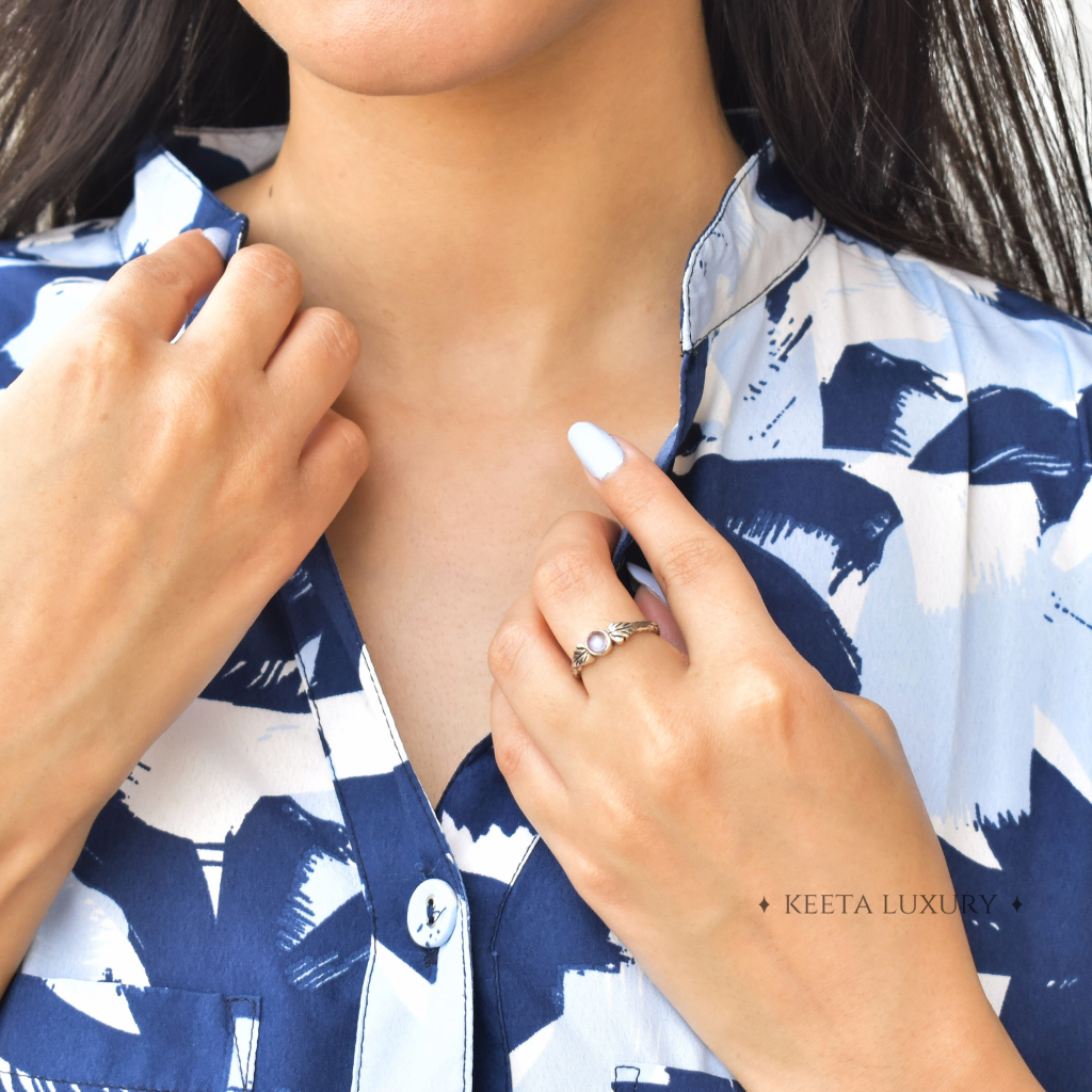 Earth's Radiance - Moonstone Ring -
