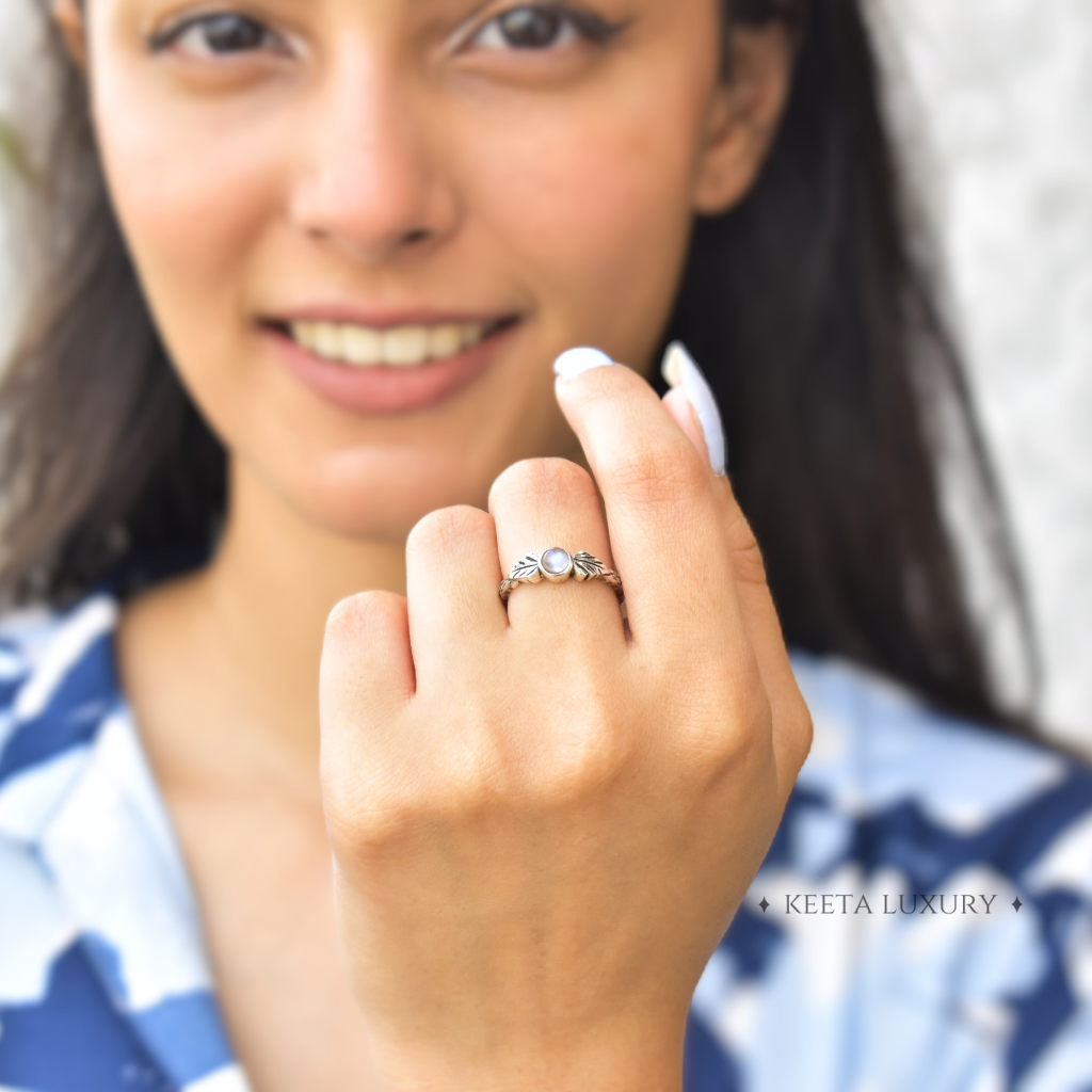 Earth's Radiance - Moonstone Ring -