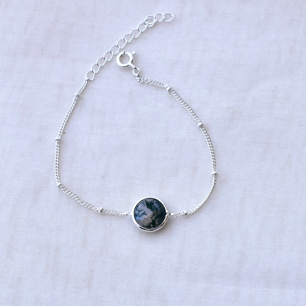 Earthy Elegance - Moss Agate Bracelets -
