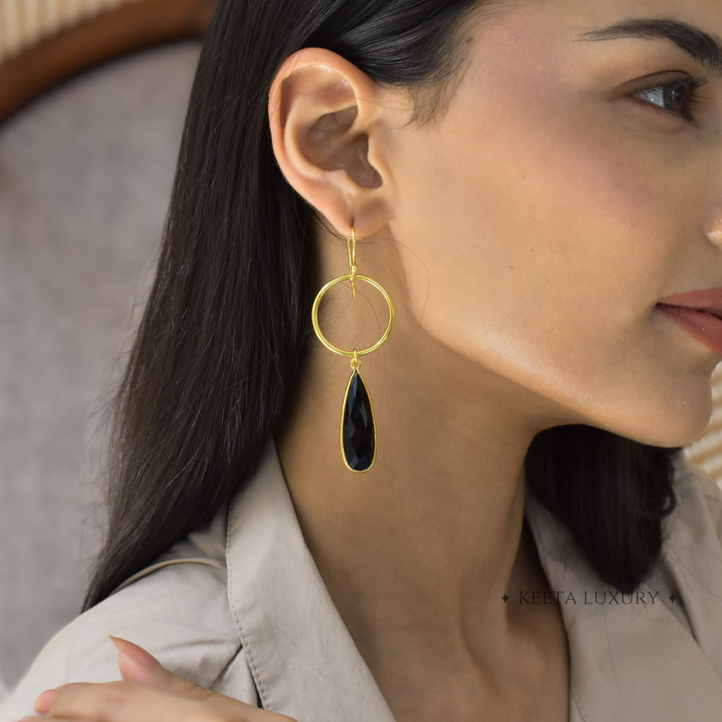 Echo Loops - Onyx Earrings Earrings